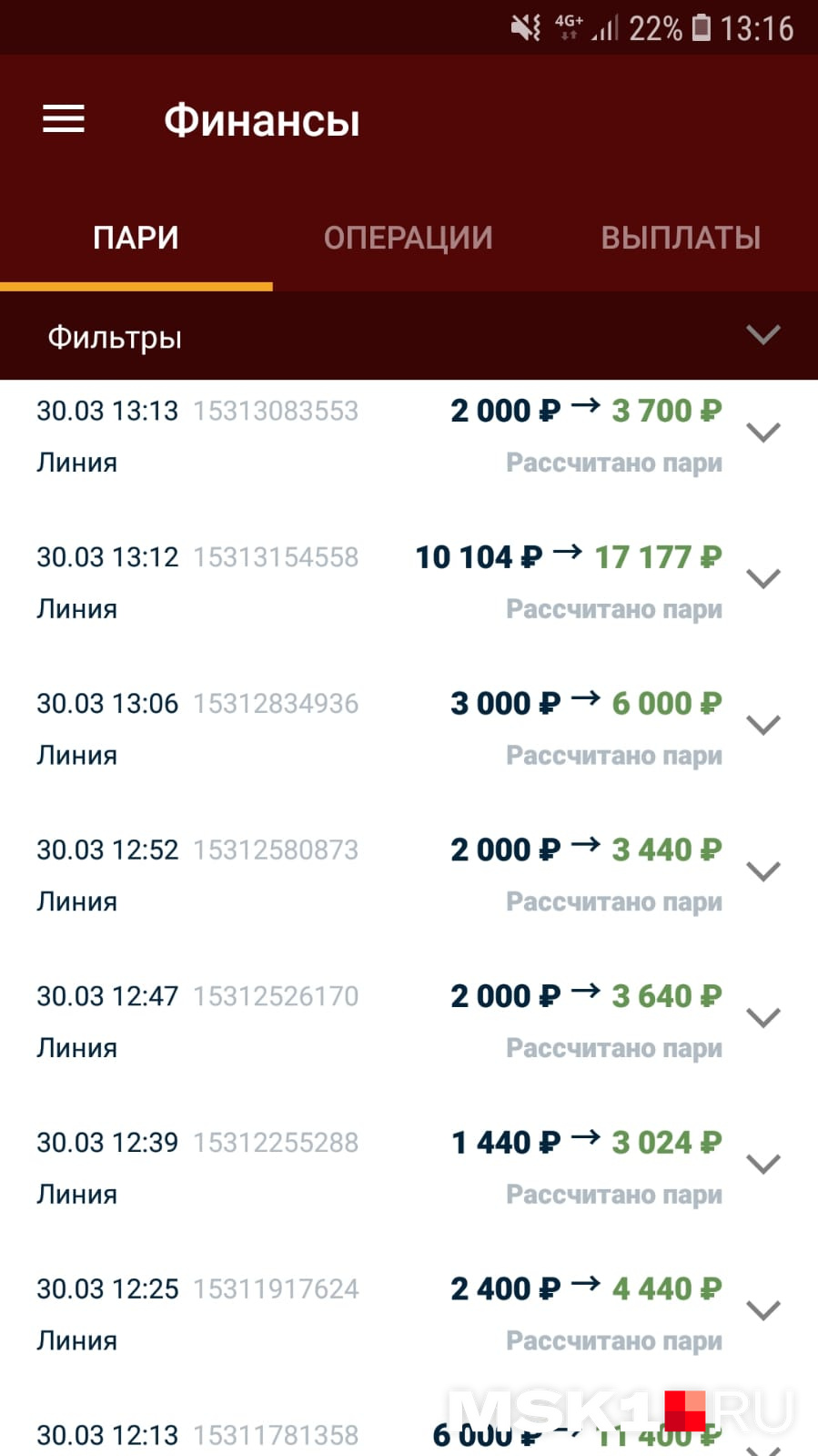 Удачные ставки Кирилла Удачные ставки Кирилла