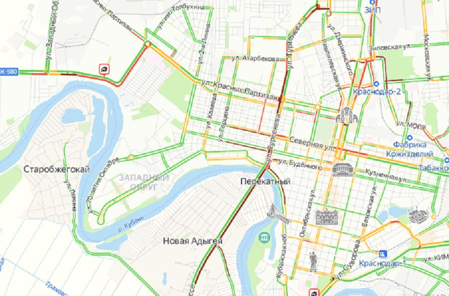 Краснодар тургеневский мост карта