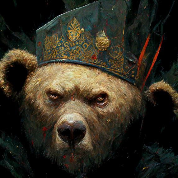 Медведь как символ города через призму искусственного интеллекта получился страшным, озлобленным и измученным