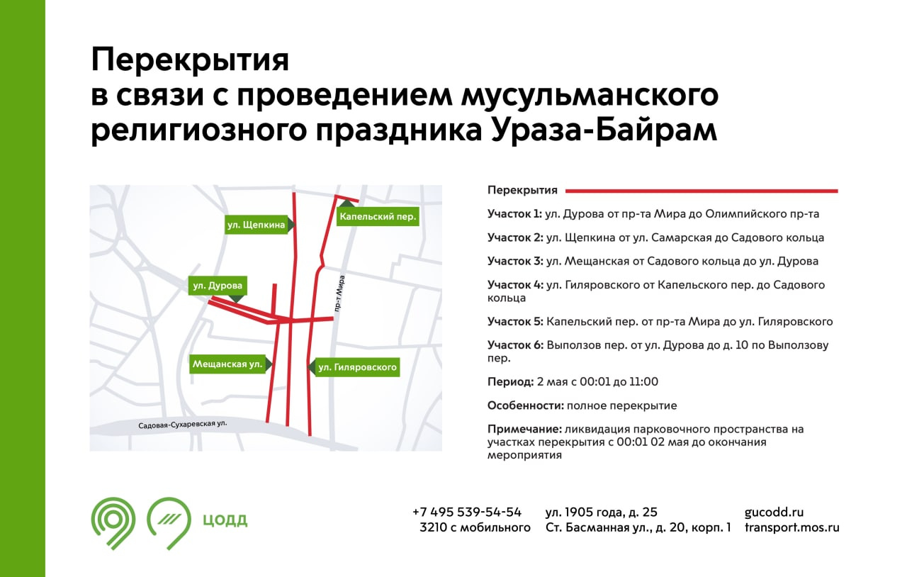 Схема перекрытия движения в москве 4 мая