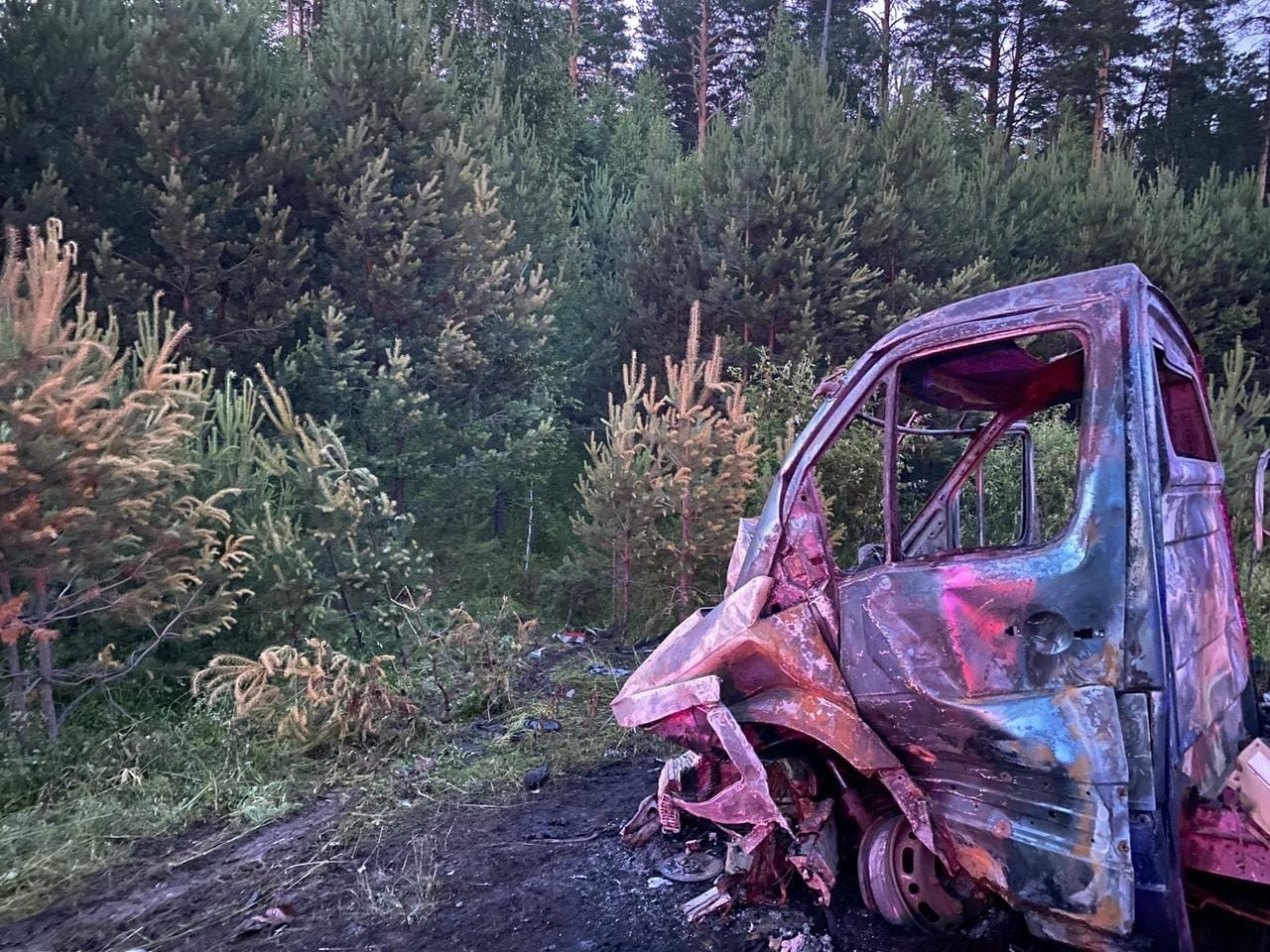 Бортовой грузовик сгорел Бортовой грузовик сгорел