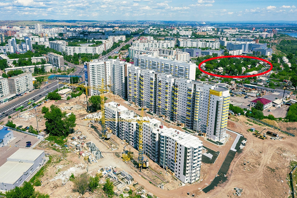 Красным контуром обведены дома, которые предстоит снести Красным контуром обведены дома, которые предстоит снести