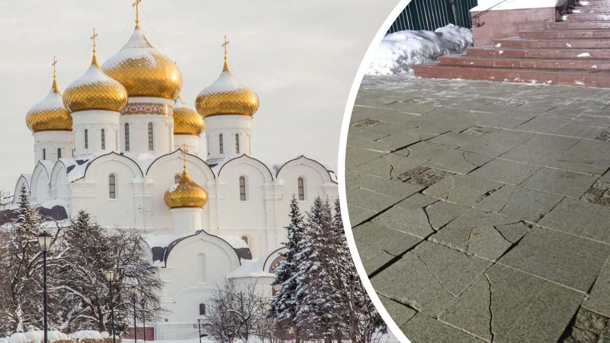 В Ярославле меньше чем через полгода развалилась плитка на набережной, которую ремонтировали за 6 млн