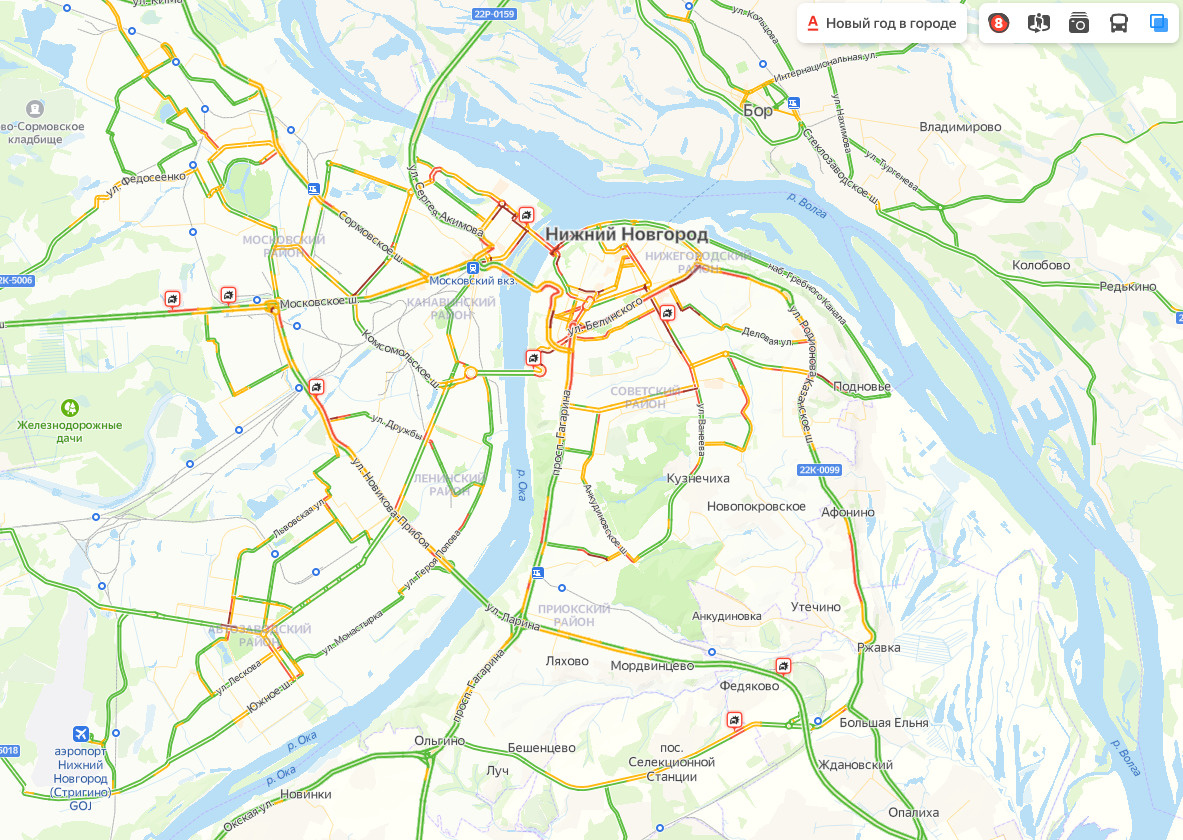 Карта нижегородской области с пробками онлайн