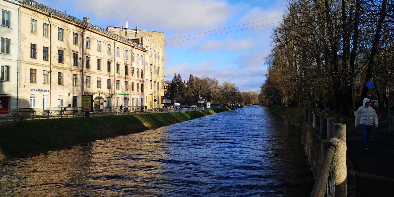 Карповка выходит из берегов на фоне подъема воды в Неве и опасности  наводнения в Петербурге 12 ноября 2022 г. - 12 ноября 2022 - ФОНТАНКА.ру