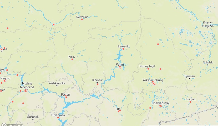 Пермь березники. Карта ядерных целей в России. Ижевск, Пермь, Киров оказались в списке ядерных целей США 1956 года. Точки для ядерных ударов США Пермь.