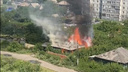 В Кургане сгорел нежилой дом на улице Бурова-Петрова