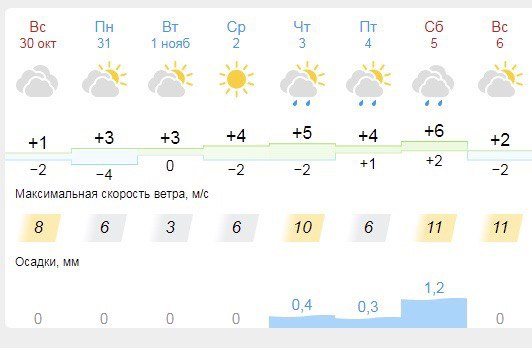 Точная погода на октябрь 2023