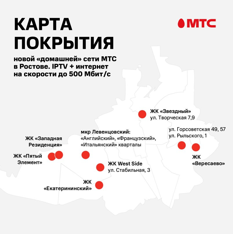 Карта сети мтс по россии