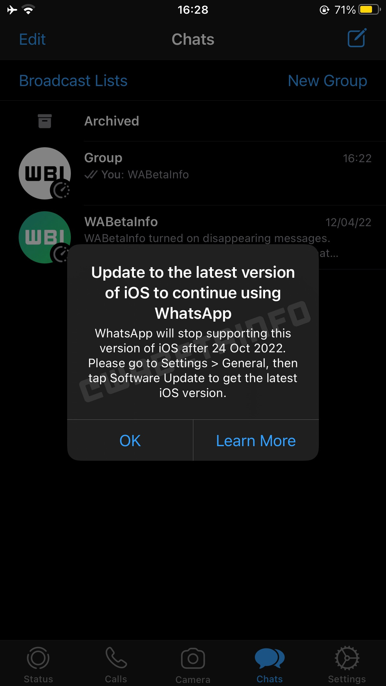 Такие уведомления приходят пользователям старых IPhone, в них указано, что с 24 октября