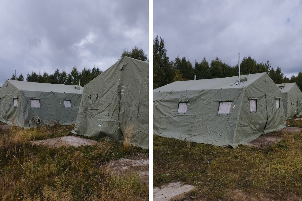 Палатки, в которых живут те, кто вызвался на обучение