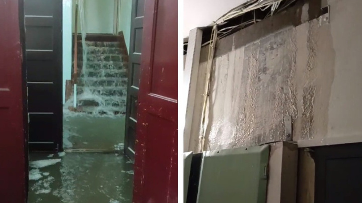 В Архангельске затопило подъезды жилых домов: жильцы сняли последствия на видео