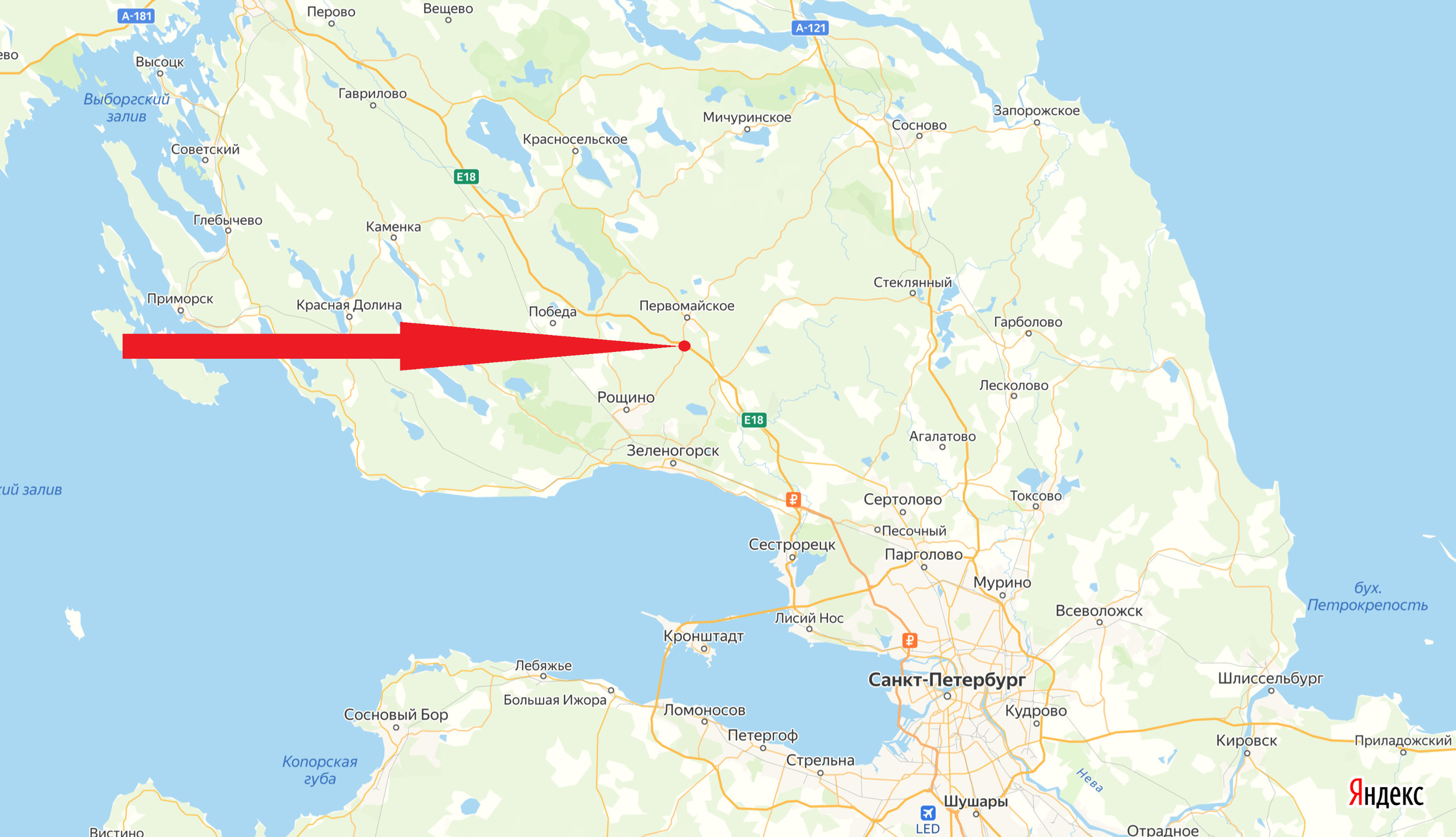 Трасса кола на карте ленинградской области