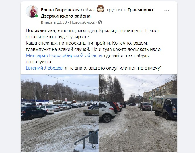 Сибирячка выложила пост про плохо почищенный тротуар и нарвалась на хамство