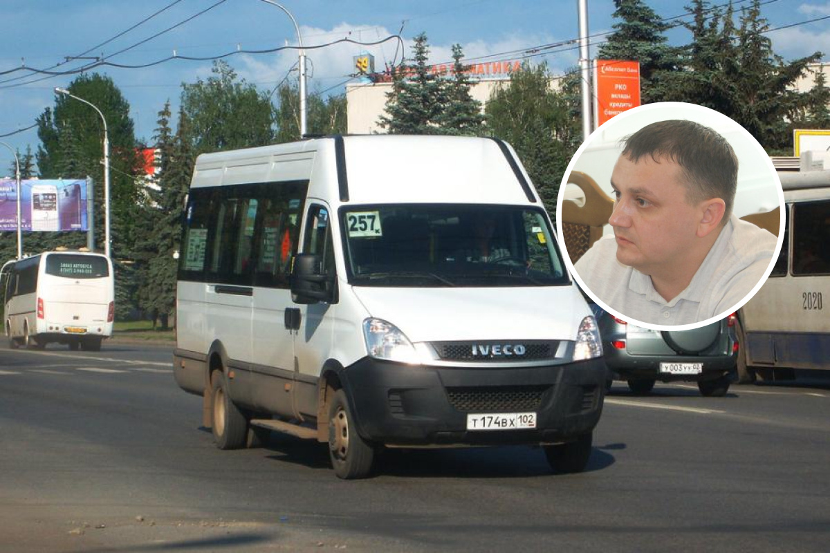 Одна из маршруток компании и ее директор Николай Струев Одна из маршруток компании и ее директор Николай Струев