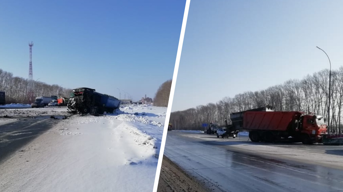 Водитель КАМАЗа разбился насмерть в лобовом ДТП с большегрузом под Новосибирском