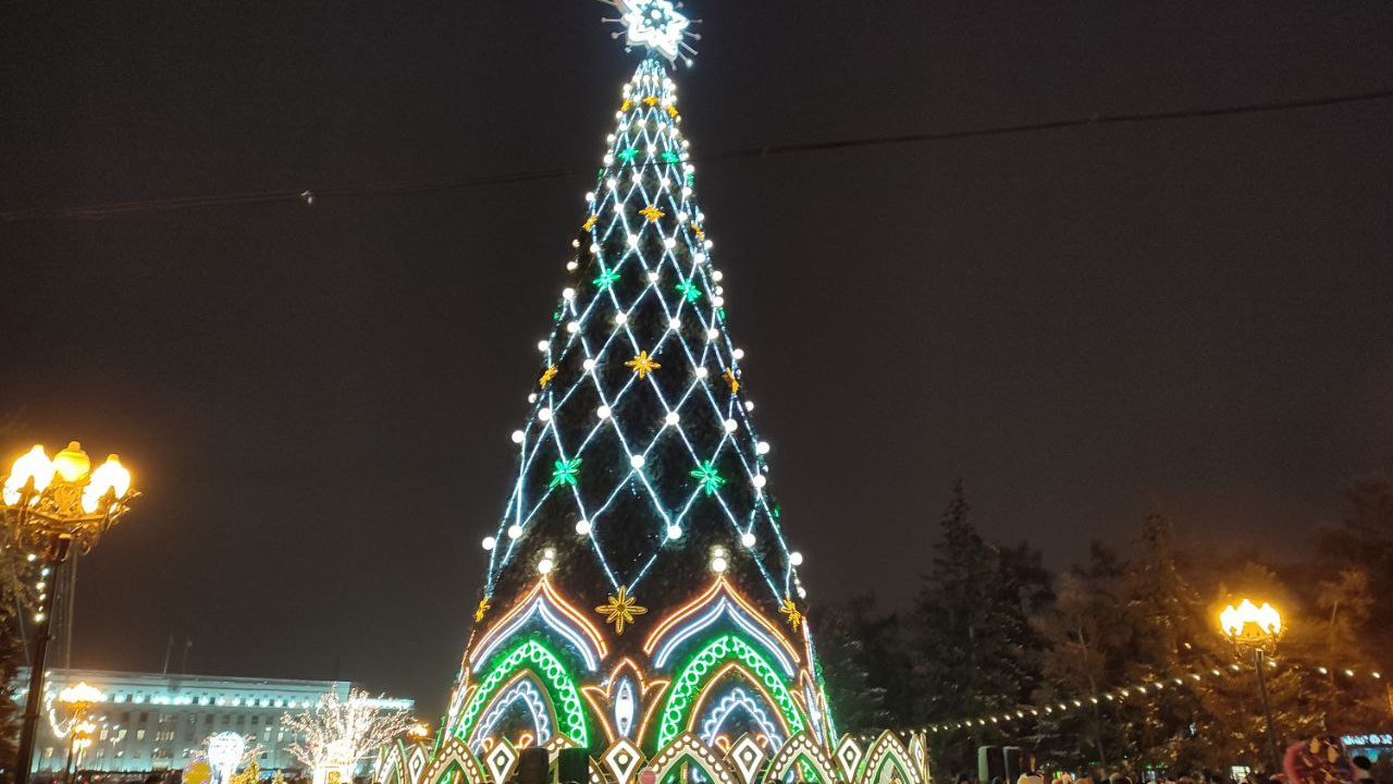 Главную новогоднюю елку зажгли в сквере Кирова в Иркутске