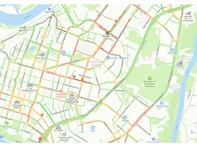 Карта уфы пробки онлайн