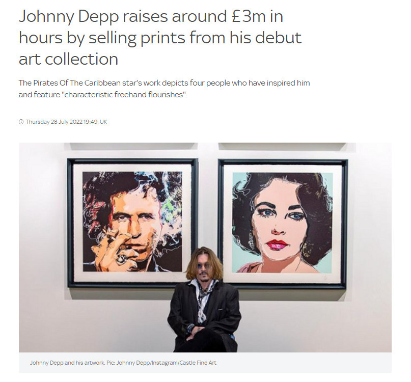 Скриншот с сайта <a href="https://news.sky.com/story/johnny-depp-raises-around-3m-in-hours-by-selling-prints-from-his-debut-art-collection-12660784" class="io-leave-page _" target="_blank">Sky News</a>
