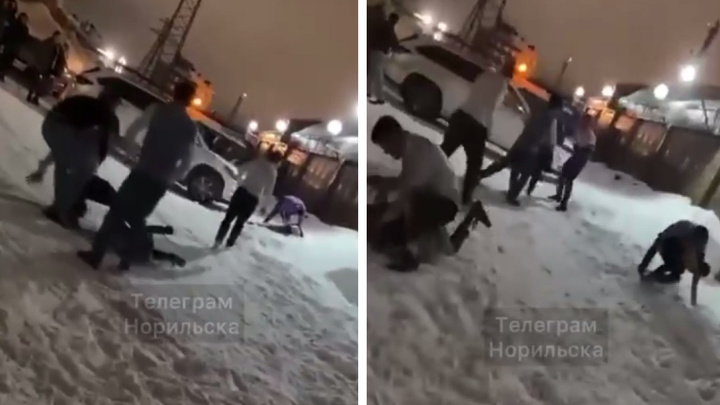 Жестокое избиение сняли на видео возле ночного клуба в Дудинке