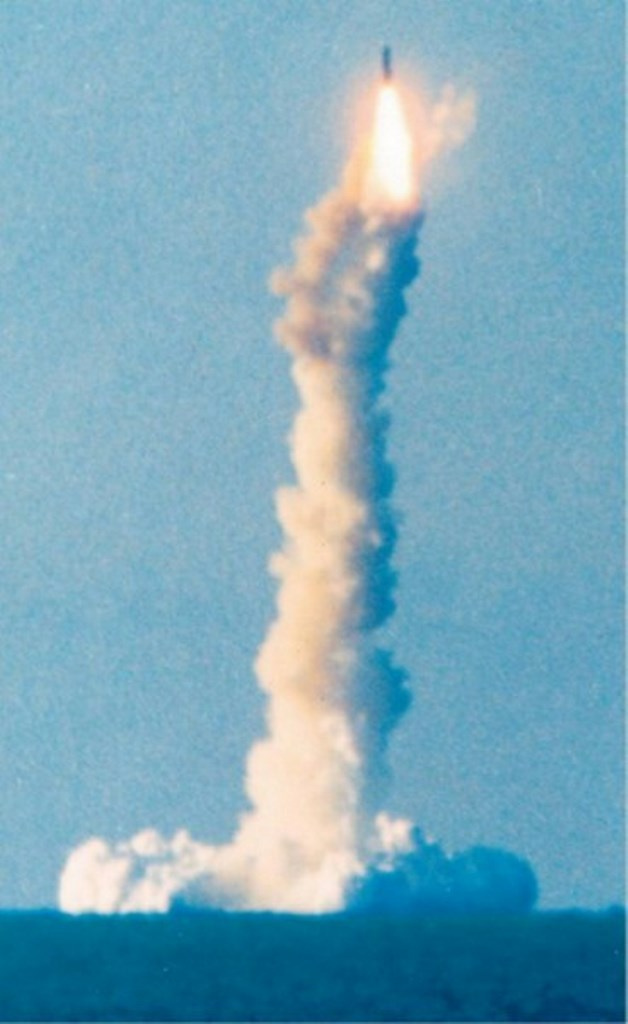 Так выглядел пуск твердотопливной ракеты Р-39 в ходе совместных летных испытаний