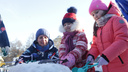 Из труб, льда и пластика: смотрим, как в Челябинске прошел благотворительный флешмоб со снеговиками