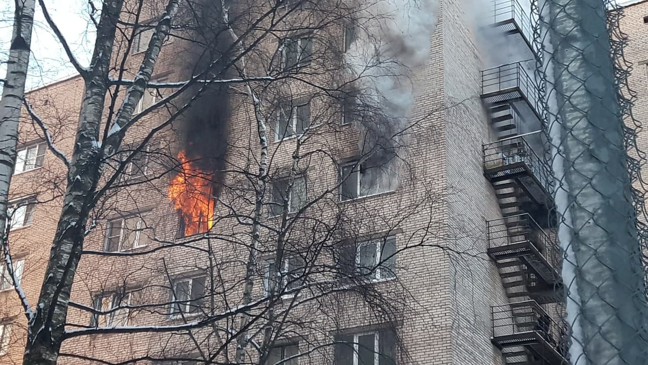 Спускались вместе с детьми и мяукающими кошками». На Брянцева горела  квартира в бывшем общежитии - 22 декабря 2021 - ФОНТАНКА.ру