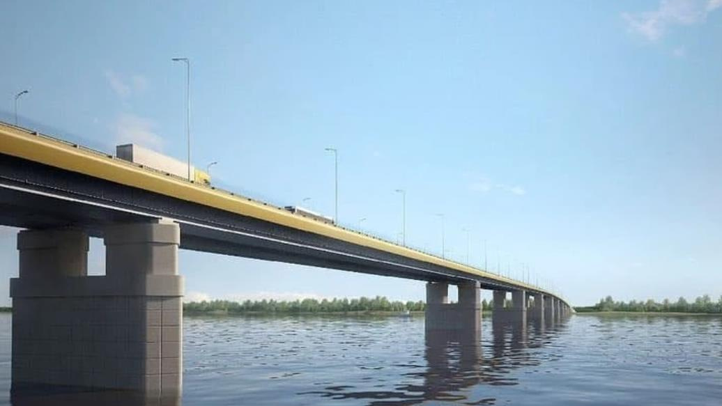 Вблизи Сургута началось возведение трех опор нового моста через Обь. Работы идут с опережением графика