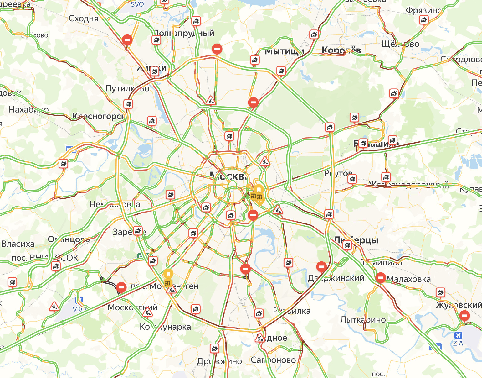 Карта московской области с пробками