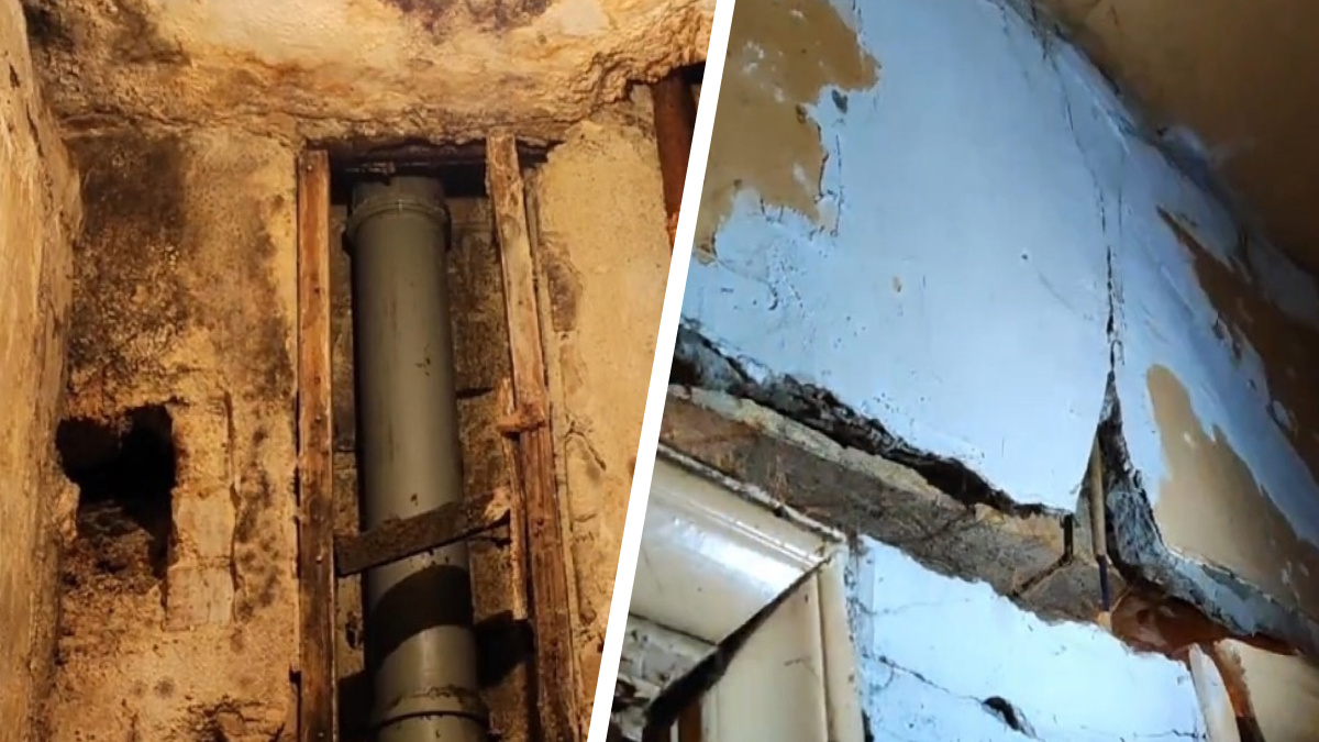 Гнилые трубы, грибок, плесень: в Ярославле разрушается дом, где живут многодетные семьи