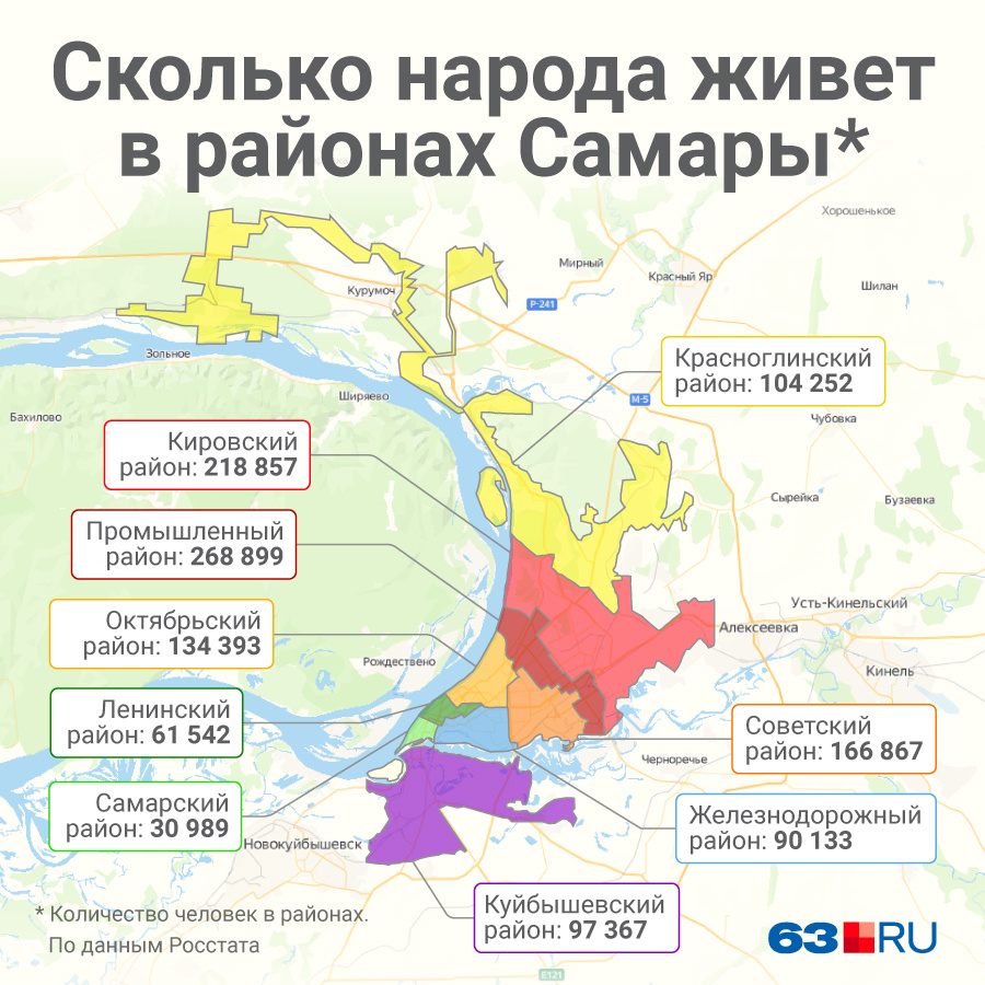 Самара карта с районами города