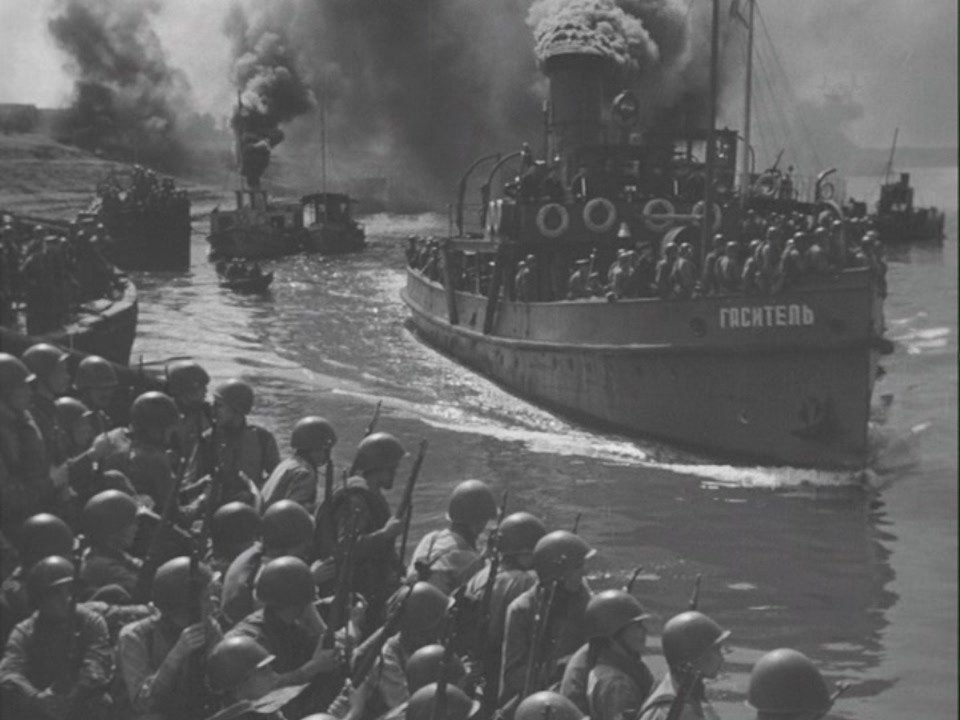 Кадр из фильма о Сталинградской битве (1949 год)