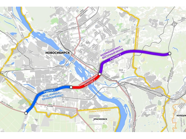 Схема восточного объезда в новосибирске