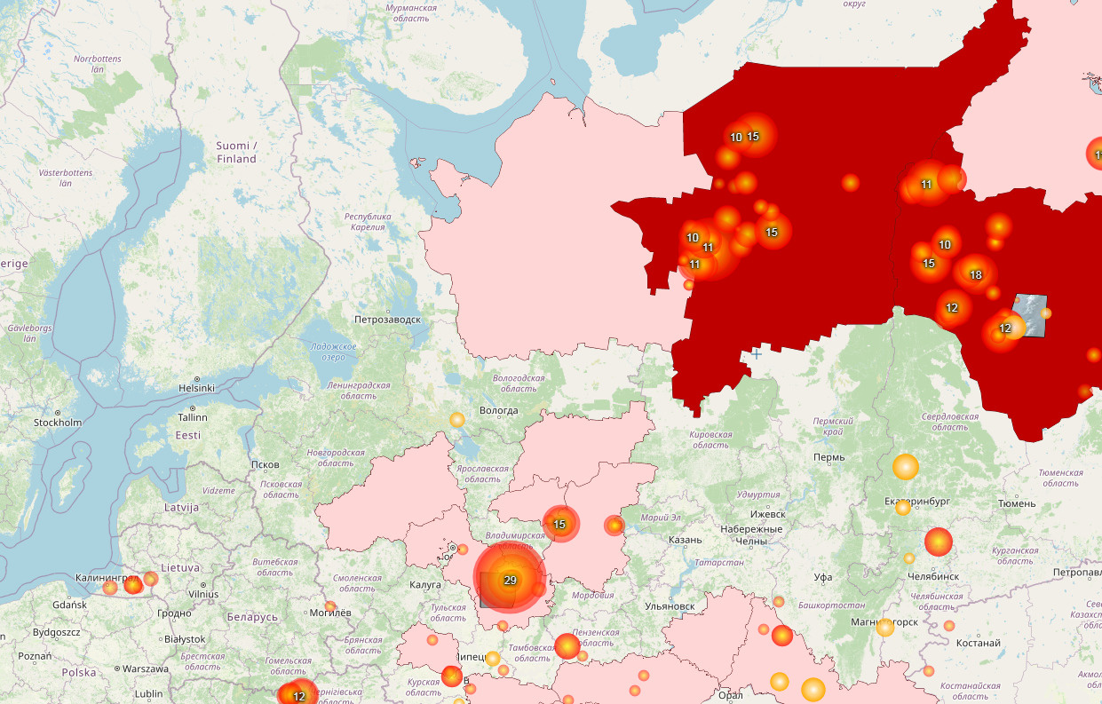 Карта пожаров в российской федерации