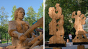 В Никольском сквере Архангельска появились деревянные скульптуры: смотрим, как они выглядят