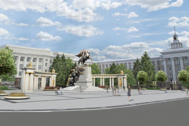 Эскиз Советской площади и памятника