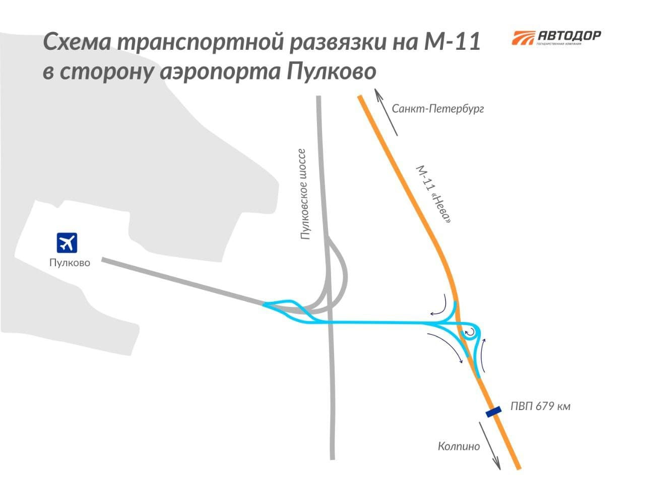 Схема трассы м11 со съездами и развязками от питера