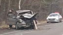 Два автомобиля разбросало по Мочищенскому шоссе после <nobr class="_">аварии —</nobr> на дороге пробка