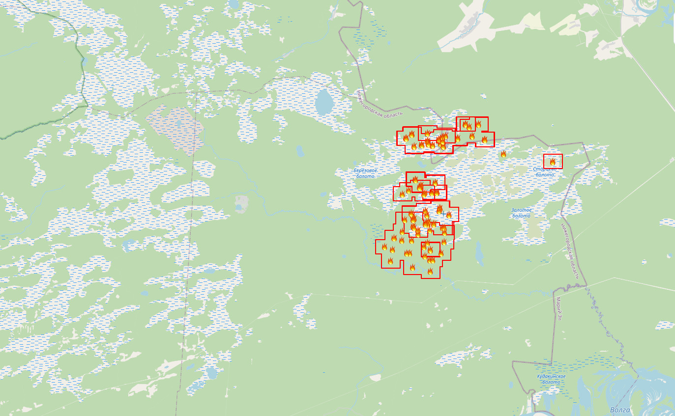 Карта пожаров в нижегородской области