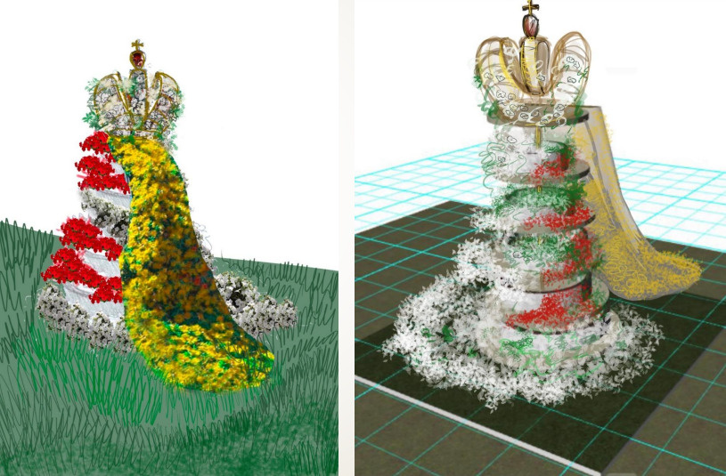 А это «Царская корона», сделанная коллективом аграрного университета. Она представлена в номинации «Мировое искусство»