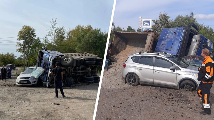 «Лег на легковые машины и трактор»: в Ярославле самосвал устроил массовое ДТП