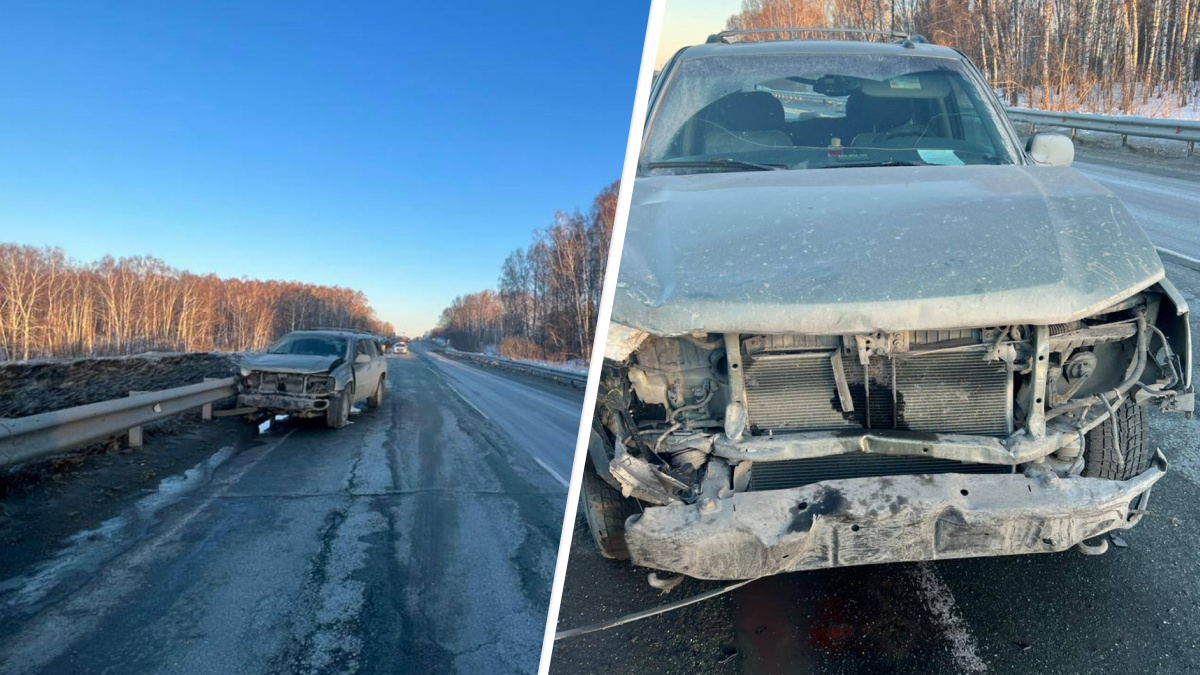 На трассе из Кузбасса в Новосибирск погибла пассажирка иномарки — машина наехала на ограждение