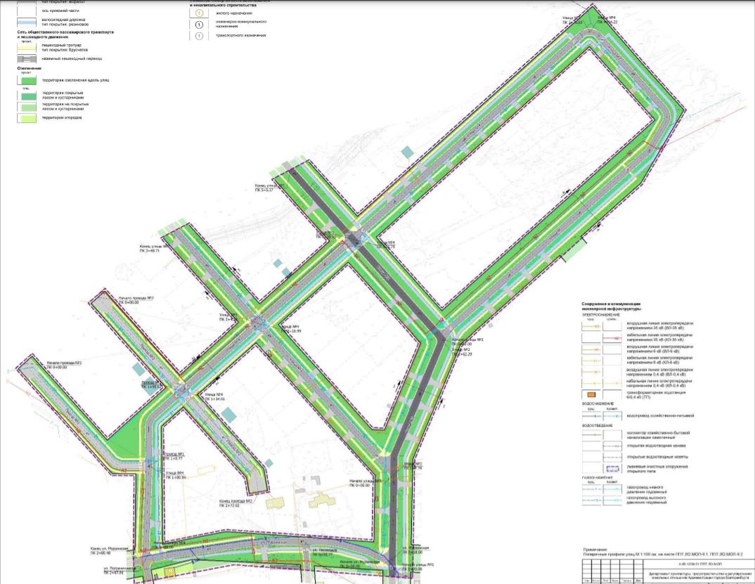 Схема планируемых улиц