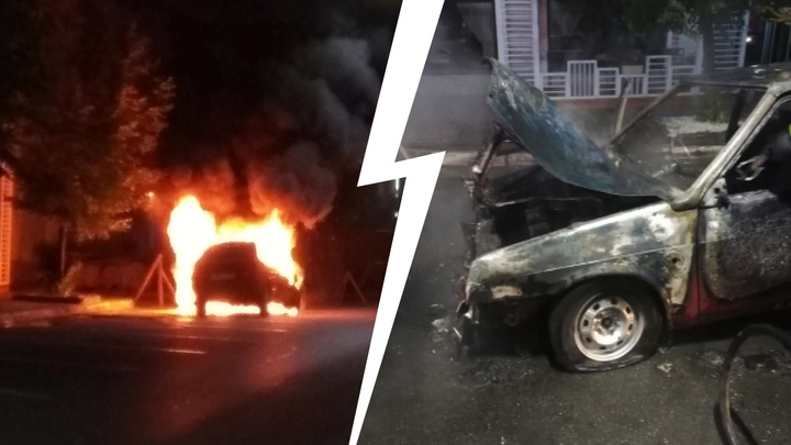 Водитель бросил машину: в центре Ярославля дотла сгорела легковушка