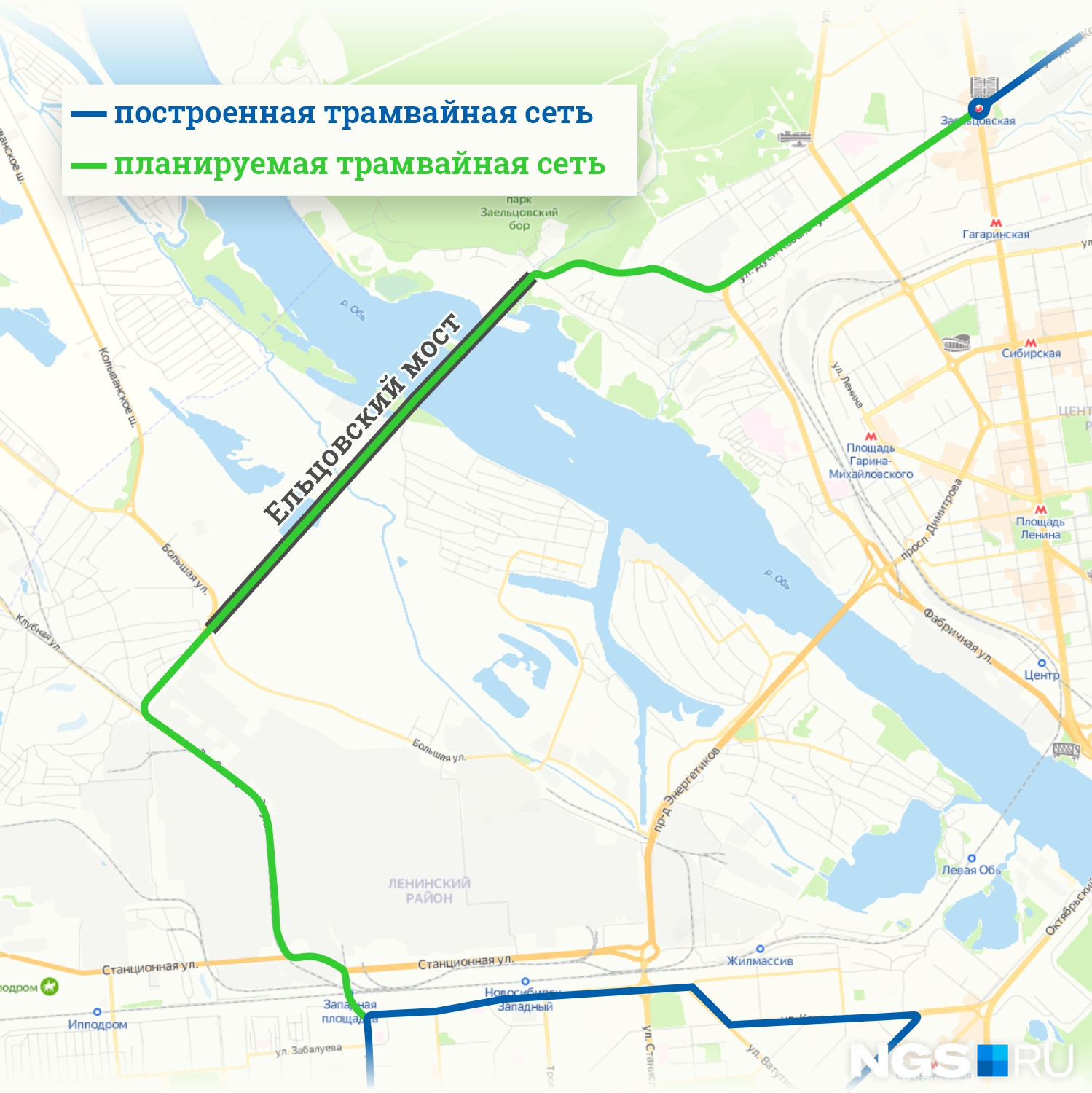Схема 5-го моста и трамвайных путей