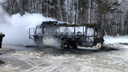 В Академгородке выгорел пассажирский автобус