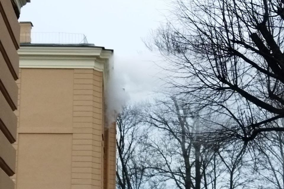 «Дым валил клубами». В центре Петербурга тушили пожар в гимназии
