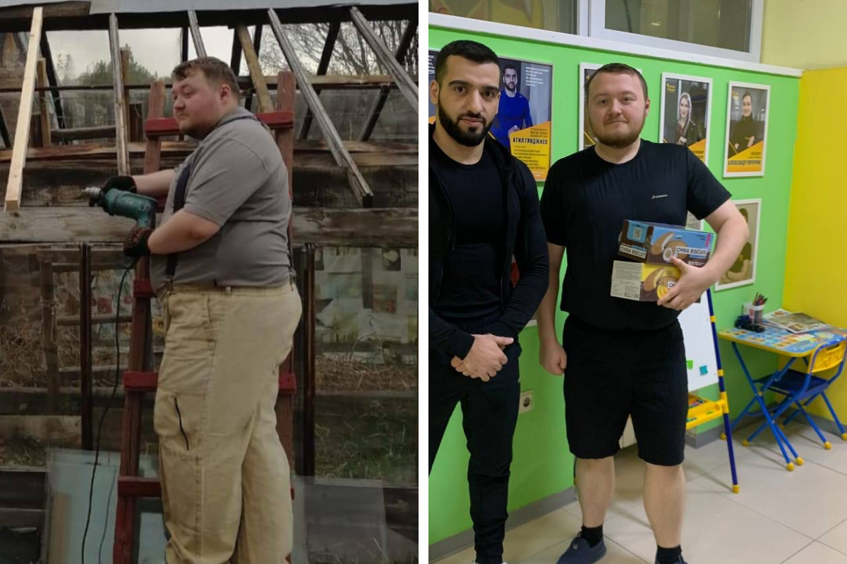Олег стал заниматься спортом и скинул 50 кг