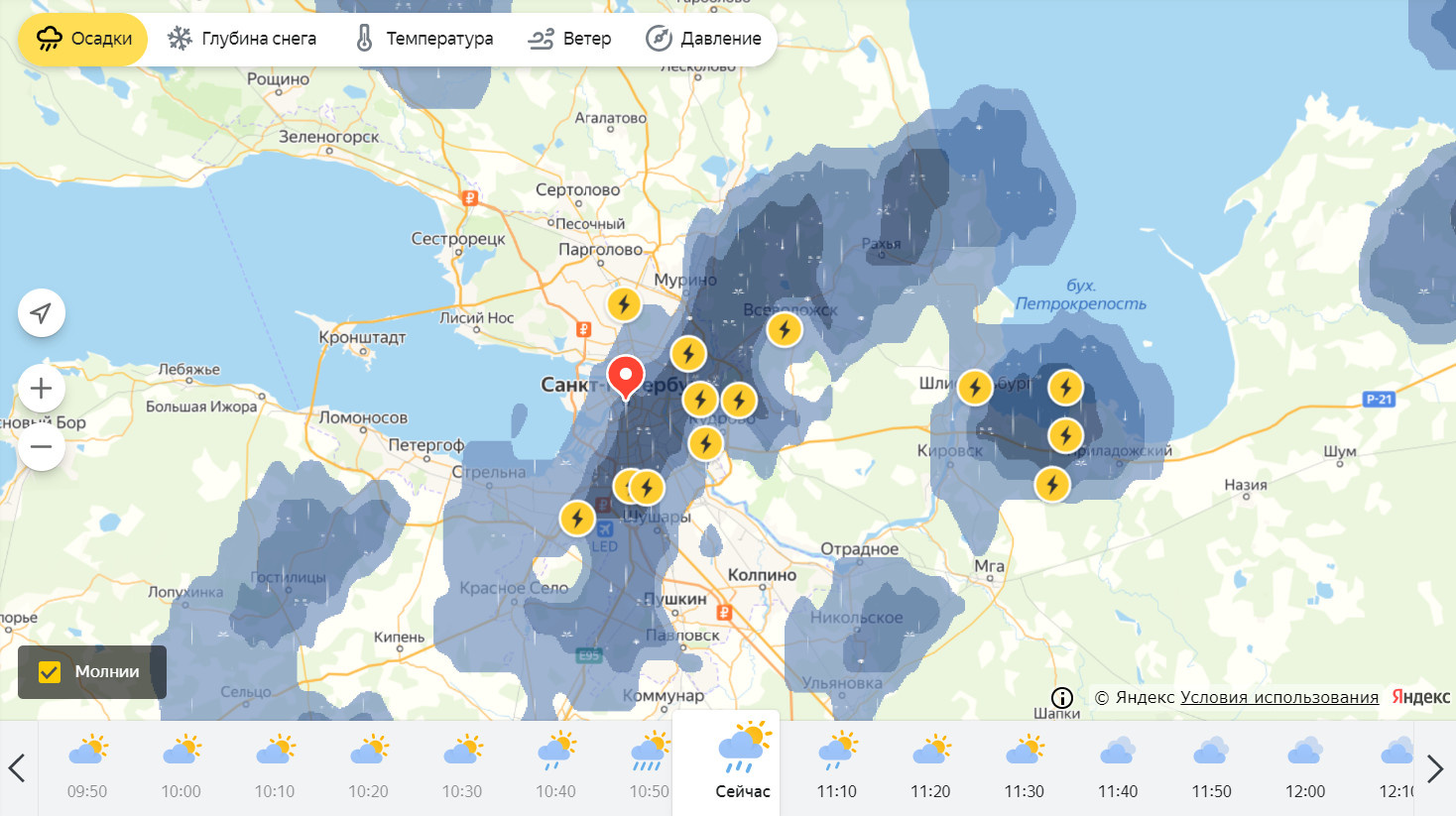 Карта осадков спб в реальном времени петербург на сегодня