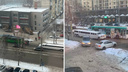 Лимузин и троллейбус не поделили дорогу на Дуси Ковальчук — фото с места аварии